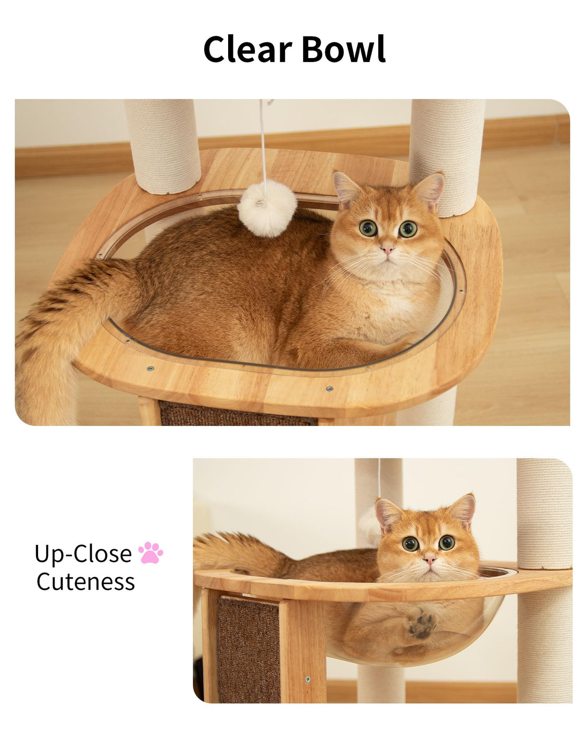 Wood Cat Tree for Large Cats (s94)