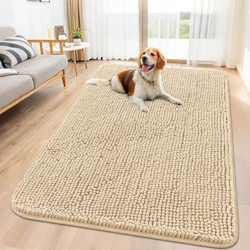 Dog Door Mat for Muddy Paws 59x35 (Beige / 59"X35")