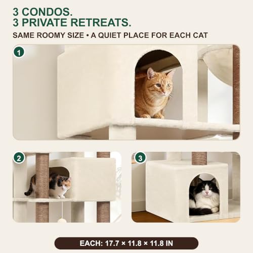 Large Cat Tree for Large Adult Cats (Beige)