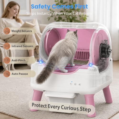Self Cleaning Litter Box with APP (Pink)