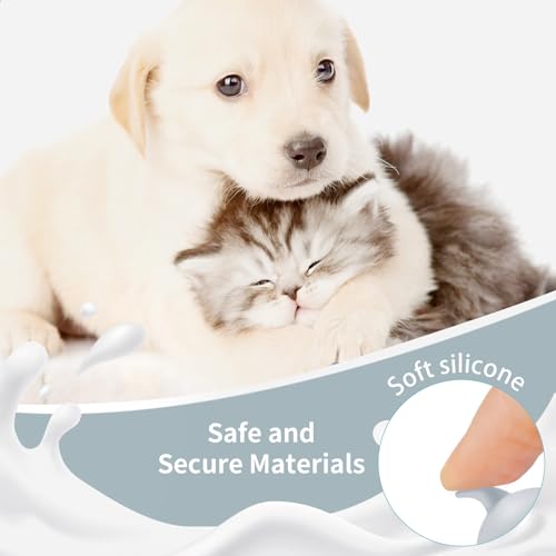 5Pack Kitten Bottle for Nursing Puppy Milk Kitten Bottles Feeding Kit Silicone Nipple for Newborn Pets Kittens