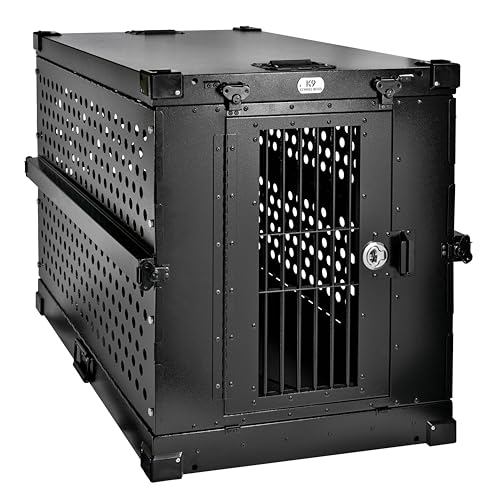 Aluminum Collapsible Dog Crate (Black / 41.6"L x 29.7"W x 33.9"H)
