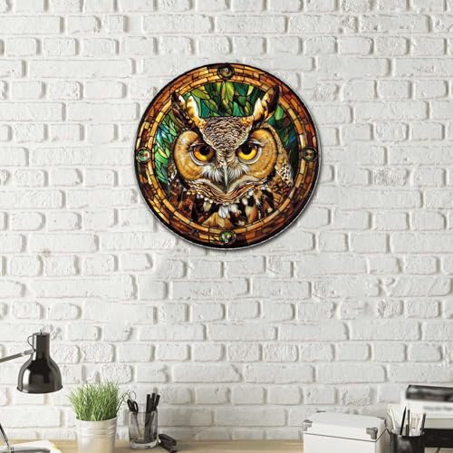 Metal Tin Sign (8×8 Inches / Owl-4)