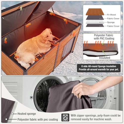 Heated Dog House Outdoor for Extra Large Breed Dogs
