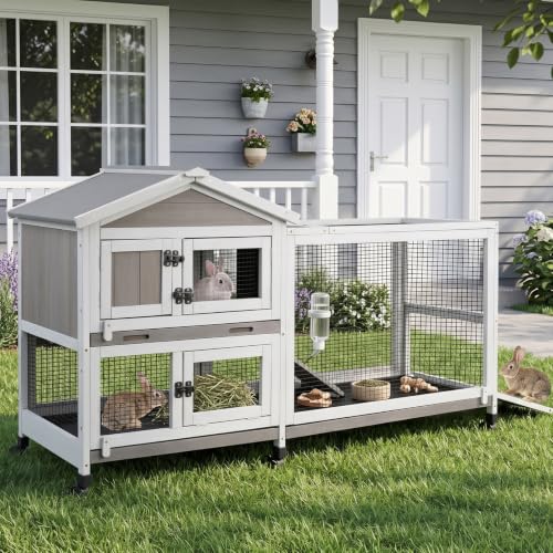 60.2" L Expandable Rabbit Hutch (60.2"L x 22.1"W x 35.0"H)