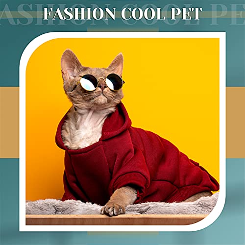 Dog Sunglasses Round Metal Pet Eyewear (Gold, Black / Classic Style)