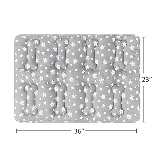 Dog Crate Mat (Large 36"X23" / Grey+Grey)