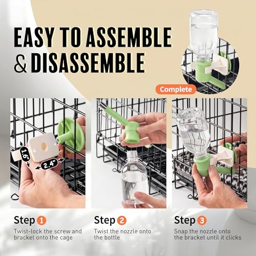 No Drip Water Bottle for Small Dogs & Cats (C590 Apple Green / Small Sized Dogs and Cats-10.2 fl.oz)