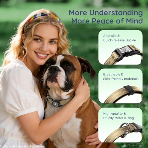 Airtag Dog Collar (Z: Gold / M: with Airtag Holder)