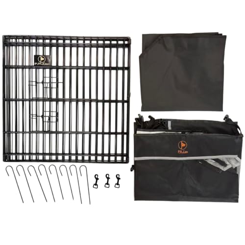 Puppy Playpen with Top Cover & Bottom Pad (Black / X-Small Pen: 24-Inch High)