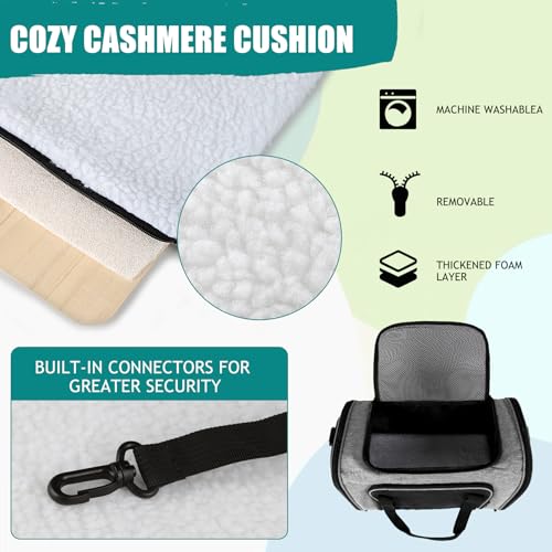 Dog Cat Carrier Pet Carriers for Small Medium Large Cats Dogs Carrier Soft Sided Small Puppy Dog Carrier Portable Foldable Airline Approved Dog Cat Travel Carrier Grey Black M (18.0"L x 11.5"W x 11.5"H / Grey&Black)