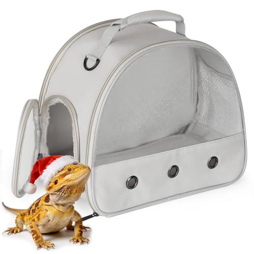 Ventilation Lizard Carrier for Bearded Dragon (Grey)