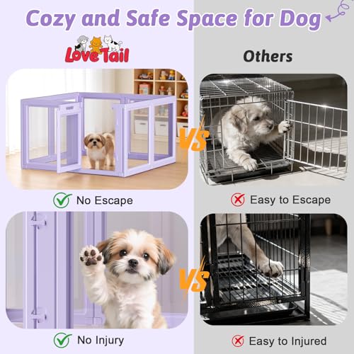 DIY Clear Acrylic Dog Playpen House (Purple / 23.6"H)