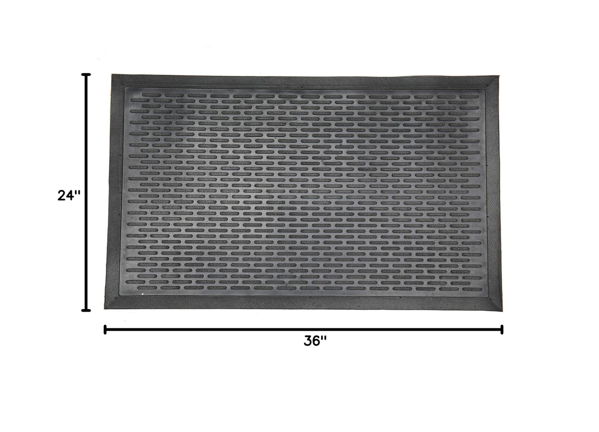 Waterproof Rubber Outdoor Doormat (Black - Dash / 2' x 3' (Mat))