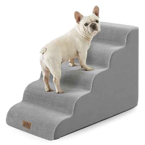 Extra Wide Dog Stair for Small Dog (Grey / Extra Wide:19.7"x33"x22.4")
