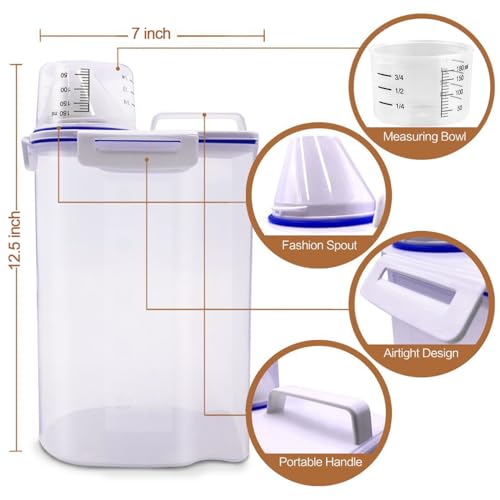 Dog Food Storage Container Small (White 3 Qt)