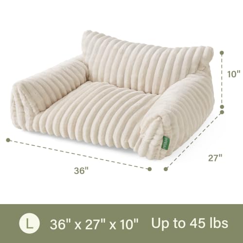 Cute Couch Bed for Pets (36.0"L x 27.0"W x 10.0"Th / Cream)
