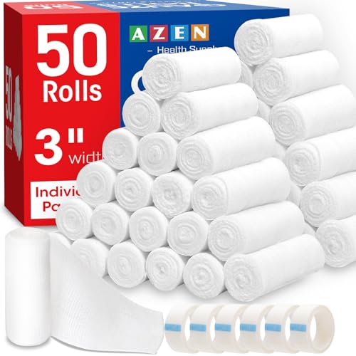 50 Pack Gauze Rolls Bandages (50p / 3IN)