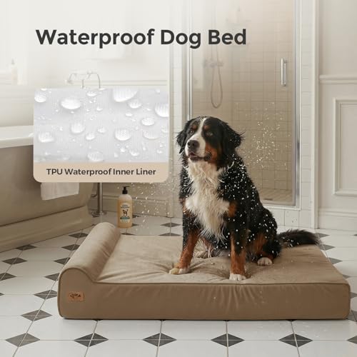 XXL 35D Memory Foam Dog Bed for Extra Large Dogs (XX-Large / Brown)