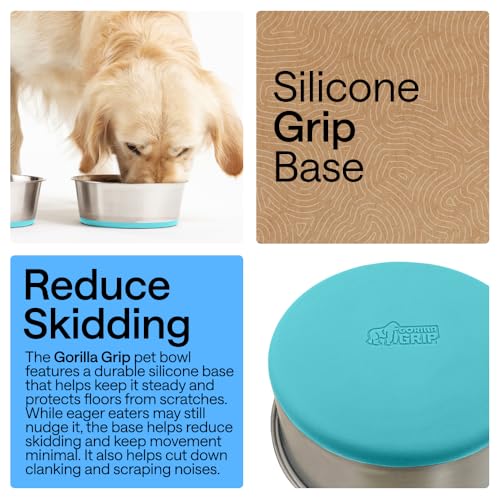 Dog Bowls Food Grade Stainless Steel (Turquoise / 2 Cup (Set of 2))