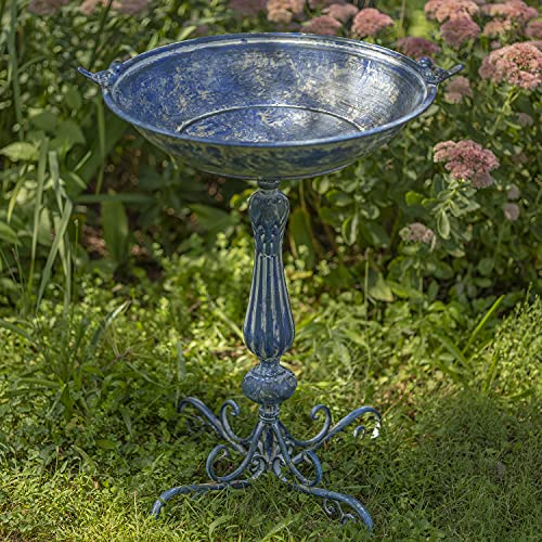 Pedestal Style Birdbath (Blue)