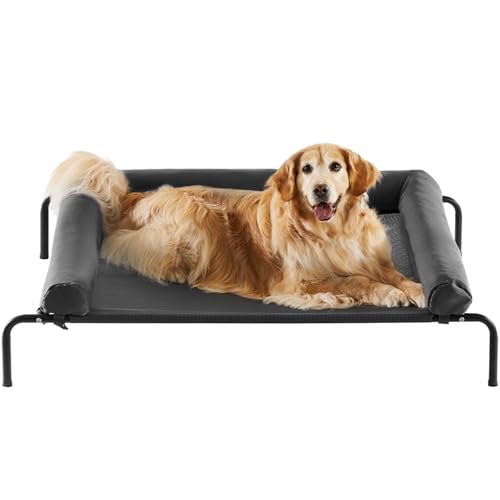Elevated Cooling Dog Cot Bed (Black / 36.0"L x 26.0"W x 8.0"Th)