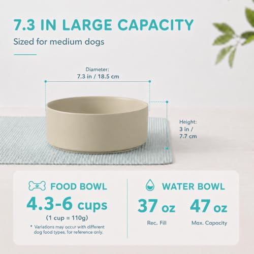 Ceramic Dog Bowls (Matte Khaki)