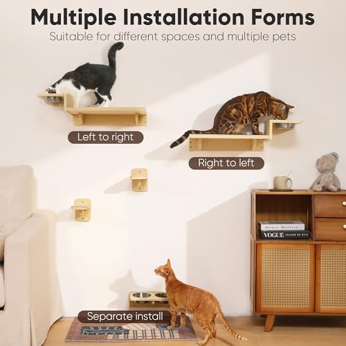 Cat Wall Shelves (Light Wood Color)
