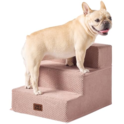 Dog Stairs for Small Dogs 13.5" H (Pink / Standard 15" x 18" x 13.5")