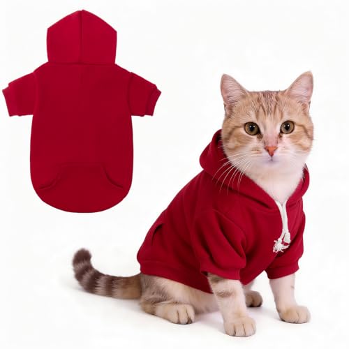 Dog Hoodie for Large Medium Small Dogs (Red / Small)