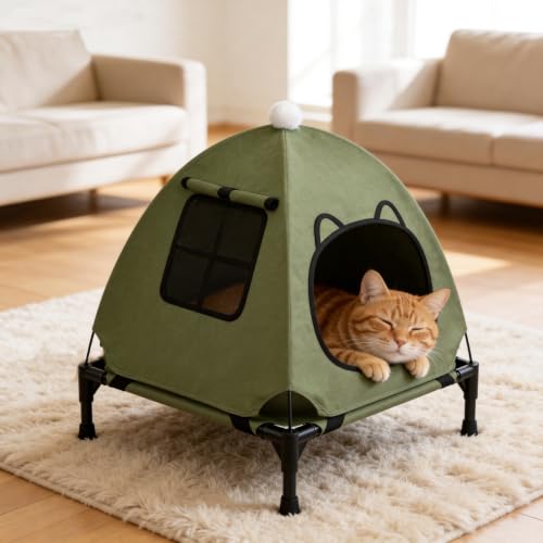 Anti Anxiety Open Elevated Pet Hammock Bed Tent House (Contemporary)