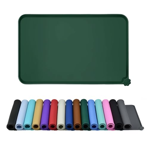 Silicone Pet Feeding Mat (Hunter Green / 22" x 14")