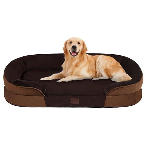 Orthopedic Waterproof Large Dog Bed Sofa (Brown / Large(42 x 31 x 6.5 inch))