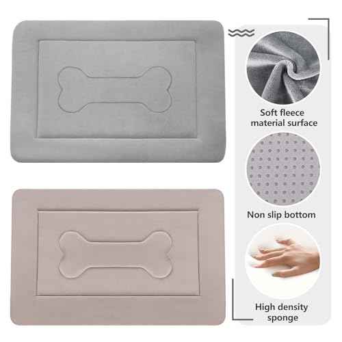 Large Dog Bed Soft Dog Crate Pad Mat 42 in Non (42.0"L x 28.0"W x 1.2"Th / Clay Gray)