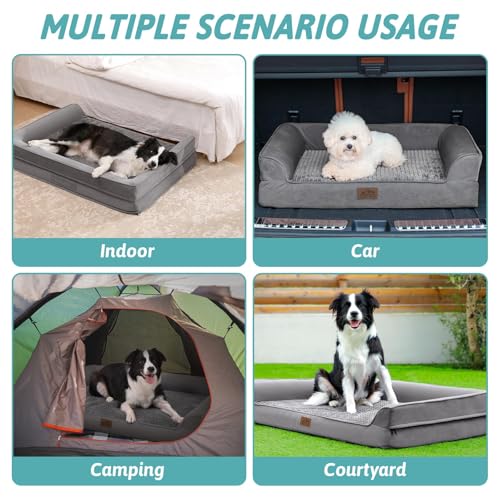 Orthopedic Dog Bed for Extra Large Dogs (Grey / XXL:48x32x7.5 inch)