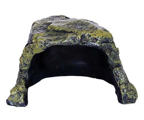 Rock Hide Cave for Reptiles (Medium Size ( Green ))