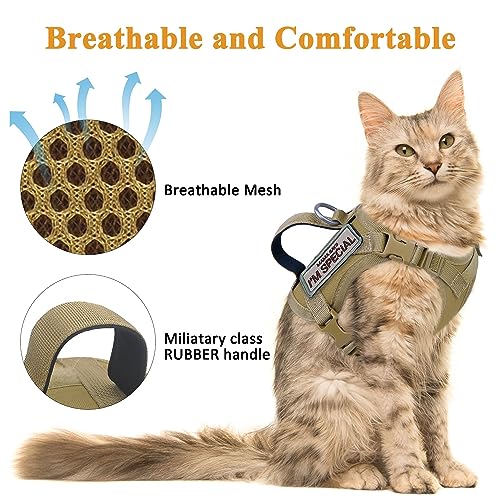 Tactical Cat Harness for Walking Escape Proof (xxs / Khaki)