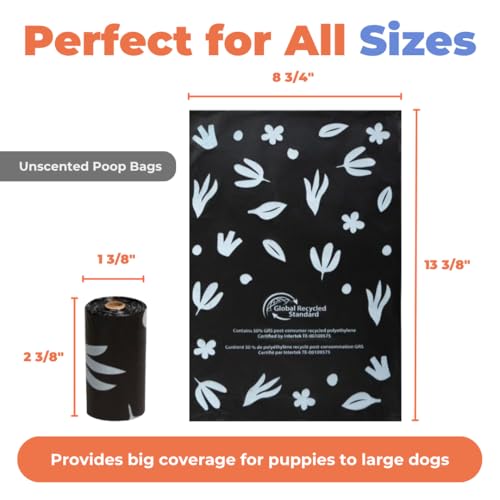 GRS Poop Bags for Dogs (GRS Black / 150 Bags)
