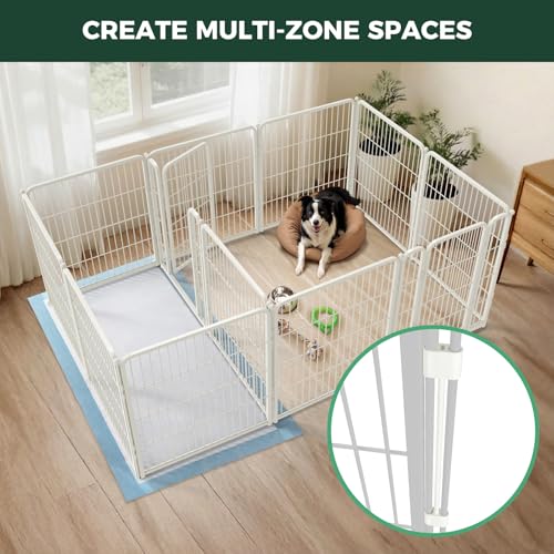 Homeplus Indoor Dog Playpen with Divider Connectors (White / 32"H)
