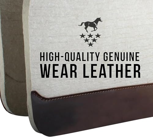 100% Steam Pressed Wool Felt Western Saddle Pad (31" x 32" x 1" / Tan)