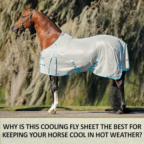 Cooling Soft Interlock Mesh II Horse Fly Sheets (Horse Size 70 / Attached Neck Euro Surcingle / Silver)