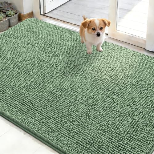 Dog Door Mat for Muddy Paws 50x30 (Olive Green / 50" X 30")