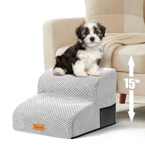 High Density Foam Pet Steps 2 Tiers (Light Grey / 15.7*15.7*11.8)