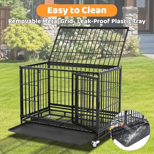37 Inch Three Tiers Stackable Dog Crates for Medium Dogs (37"L - 3 Tiers)