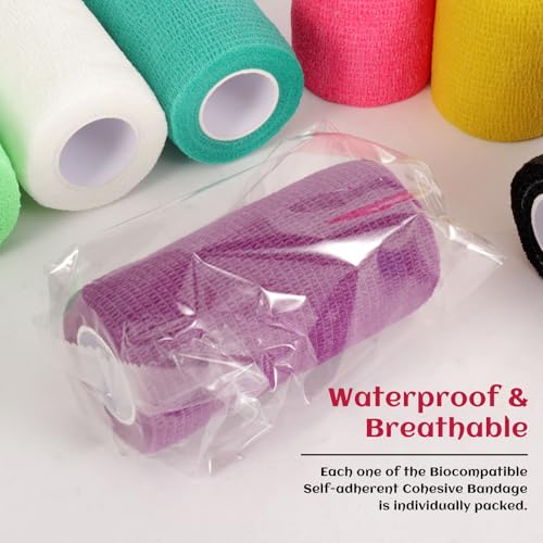 Elastic Self Adhesive Bandage Wrap 4 Inch (4 Inch-24 Count Color)