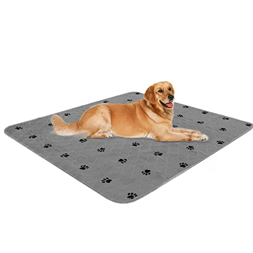 Washable Pee Pads for Dogs + Free Puppy Grooming Gloves (18x24 Inch (Pack of 4))