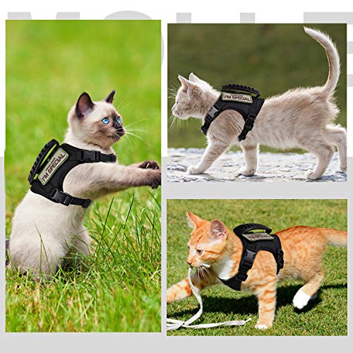 Tactical Cat Harness for Walking Escape Proof (Large / Black)