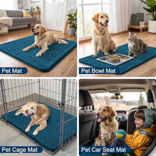 Dog Door Mat for Muddy Paws 47x20 (Atlantic Blue / 47"X20")