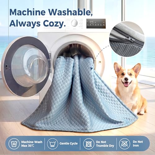 Large Dog Cooling Bed for Sofa (Light Blue / 41"L x 37"W x 5"Th)