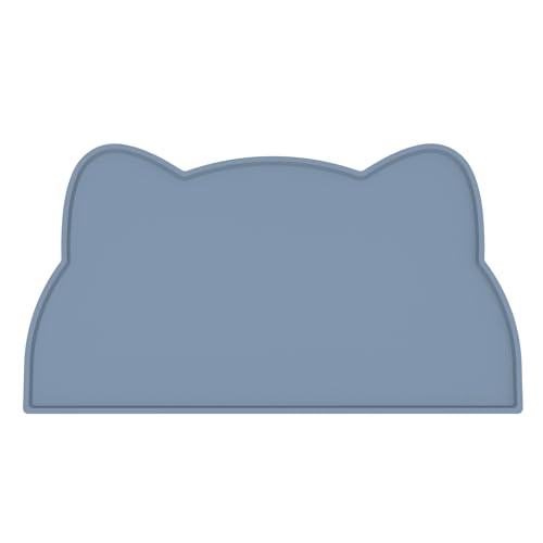 Cat Food Mat Silicone Non Slip Dog Bowl Mat Waterproof Cat Feeding Mat Stop Food Spills and Water Messes Out to Floor Pet Food Mat (Stone Blue / 20" x 12")